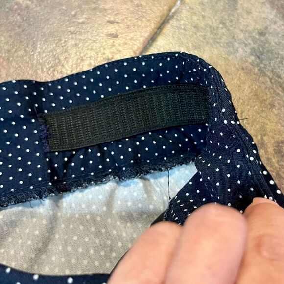 Premise Polka Dot Dark Navy and Cream Ombré Look Tummy Control Bengaline Pants S - Picture 10 of 13